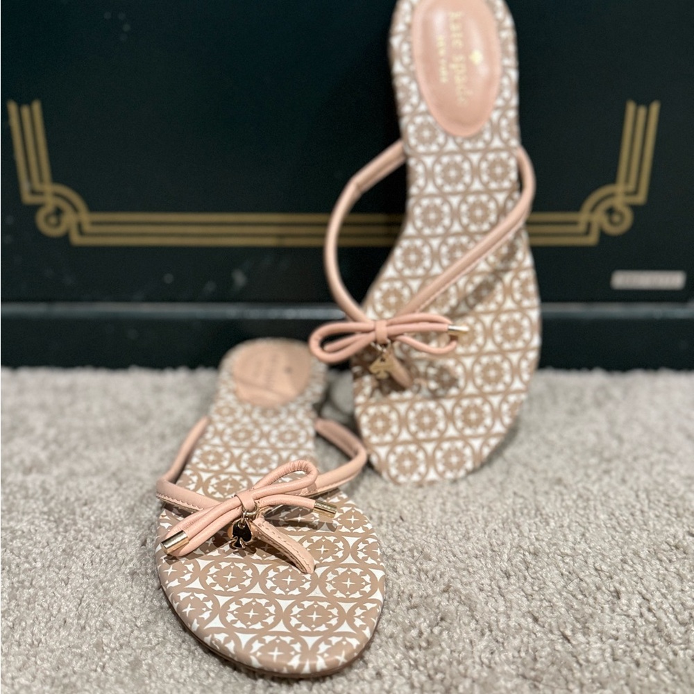 Kate Spade Pink and Tan Patterned Sandals